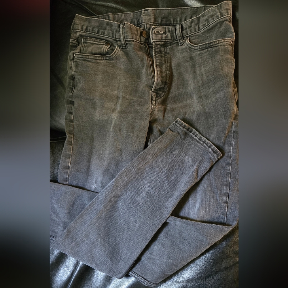 & Denim Men's Slim Straight Jeans Gray/black Sz32 - Picture 2 of 9